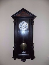 Large Early Fabrikmarke Shablonenuhr Regulator Wall Clock Federal Style Serviced picture