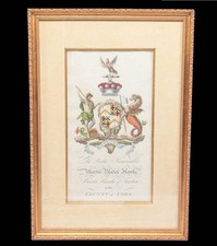 18th-Century British Heraldic Copperplate – Baron Hawke of Towton | Hand-Colored picture