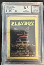 1995 PLAYBOY CHROMIUM HUGH HEFNER ON CARD AUTO 40th ANNIVERSARY /300 RARE BGS 9 picture