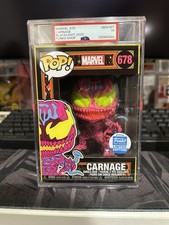 Funko Pop Carnage 678 Marvel PSA Gem Mint 10 Blacklight Funko Shop Exclusive picture