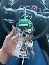 Rare Starbucks 2025 Glass Bearista Cup Limited Edition Holiday Bear Tumbler New picture
