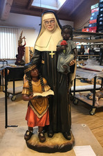 St. Katherine Drexel Hand Carved + Painted Italian Wood Statue 47