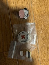 3 pins American Red Cross First Aid CPR Certified Enamel Lapel Pin Cow Coffee picture