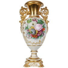 Porcelain decorative vase with flowers, Kornilov Brothers, Russian Empire, 1800s picture