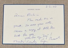 President George H. W. Bush Authentic Original Autographed Hand Signed Note Card picture