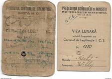 2 Romanian identification cards compulsory labor for Hebrew WW2 1942 and 1944 picture