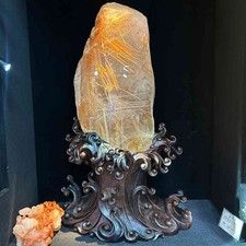 156LB Top Museum Natural Copper Rutilated Quartz Rough Crystal Mineral Specimen picture