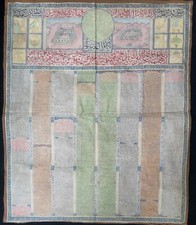 Rare Islamic ottoman handwritten talismanic textile panel inscribed QASIDA BURDA picture