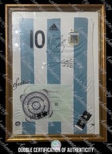MARADONA AND MESSI DOUBLE SIGNED (RARE single jersey) double certification. picture