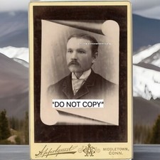 Authentic Wyatt Earp Outlaw Gambler Cabinet Card Antique Photo. 92% Strong Match picture