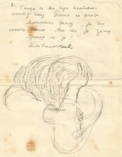 Ljubica Cuca SOKIC Signed Autograph Letter on RIMBAUD with Original Drawing picture