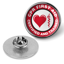 CPR First Aid - Certified and Trained Hat Pin Lapel Tie Tac Suit Shirt - Silver picture