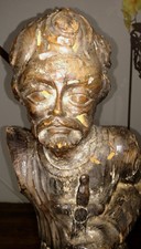 Antique 18/19thc Wood Spanish colonial religion Saint Santo sculpture figure 32