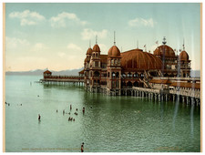 Utah, Salt Lake City, Great Salt Lake, Salt Air Pavilion Vintage photochrom prin picture