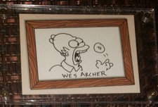 2001 SIMPSONS Mania Sketch Card Homer with Donut by Wes Archer #111/233 Rare picture