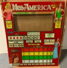 Bally MISS AMERICA DELUXE Bingo Backglass BRAND NEW ORIGINAL 1978 (more avail) picture
