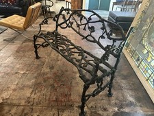 Cast Iron Figural Outdoor Bench, Vary Heavy Rare Masterpiece Circa 1900 picture