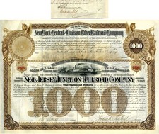 J. Pierpont Morgan signed New Jersey Junction Railroad - 1886 dated Uncanceled picture