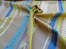 2.5Y SCALAMANDRE JAZZY STRIPE SILK BLUES/STRAW ON TAUPE MSRP$170/Y picture