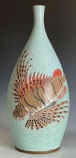 Large Fabienne Jouvin France Cloisonne Enamel Vase 19