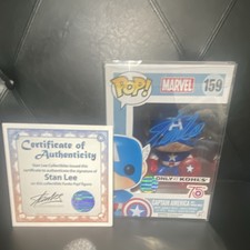 🔥Funko Pop Marvel Captain America #159 Kohl's Exclusive Autographed Stan Lee🔥 picture