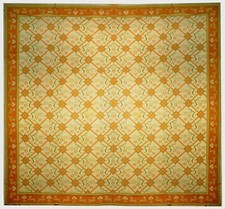 16x16 Needlepoint Very Rare 16 ft Square All-Over Old Handmade Rug B-78867 picture