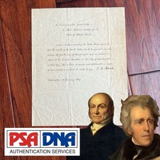 JOHN QUINCY ADAMS * PSA * Letter Signed CERTIFYING JACKSON'S ELECTION Autograph picture