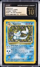 1999 POKÉMON JUNGLE NO SET SYMBOL HOLO #12/64 VAPOREON CGC 10 PRISTINE picture