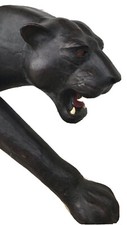 Vintage BLACK PANTHER FULL LIFE SIZE LEATHER EXOTIC MID CENTURY MODERN RARE picture