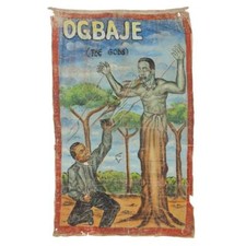 ORIGINAL AFRICAN MR BREW MOVIE POSTER PAINTING FLOUR SACK GHANA WEST AFRICA picture