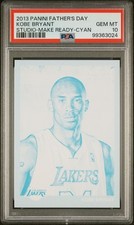 2013 PANINI FATHER'S DAY STUDIO MAKE READY-CYAN KOBE BRYANT PSA 10 picture