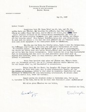 Eric Voegelin Philosopher 1957 Typed Signed Letter LSU Impressions Paris French picture