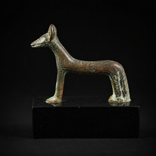Ancient Egyptian Bronze Wepwawet Jackal Statuette Late Period 664–30 BC, Ex-Ware picture