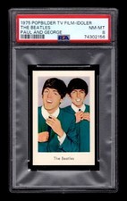 PSA 8 PAUL McCARTNEY & GEORGE HARRISON of The BEATLES 1975 Card HIGHEST GRADED picture