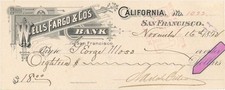 Check signed by Adolph Sutro - 1892 dated Autograph - From Sutro Tunnel Fame - picture