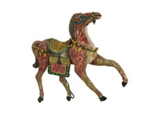 Wow Tang Sancai Roof Tile Horse 18th Century 17.5” H X 18.5” W In Acrylic Case picture