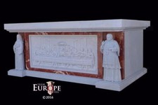 INCREDIBLE HAND CARVED GOTHIC JESUS RELIGIOUS MARBLE ALTAR - TF58 picture