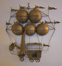 VTG MCM Curtis Jere Metal Flying Hot Air Balloon Airship 70's Wall Art Sculpture picture