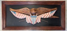 American Eagle & Flag CARVED By K William Kautz 26.5βH 59βW Monumental Folk Art picture