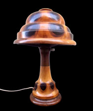 RARE ART DECO WOOD BRAZILIAN TABLE DESK LAMP By Carlos Zipperer Sobr C1920s picture