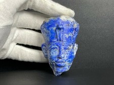 Smallest Lapis lazuli Head of Queen NEFERTITI Royal Spouse of Akhenaten picture