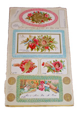 Victorian Gold Beveled Edge Calling Card Sample Sheet 1880s Berlin Scrap Chromo picture