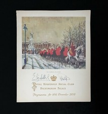 1958 Queen Elizabeth II Prince Philip Signed Buckingham Palace Social Club Dance picture