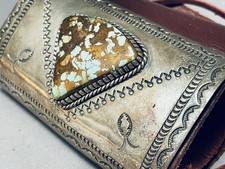 IMPORTANT MECHANICS KEE JOE BENALLY VINTAGE NAVAJO STERLING SILVER KTOH BRACELET picture