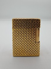 Rare Vintage Hermès S.T. Dupont Ligne 1 Lighter - 18k Two-Tone Basketweave picture