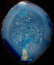 Stunning Large Blue Agate Slice With Natural