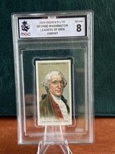 102 yr OLD ORIGINAL GEORGE WASHINGTON CARD OGDENS PRO GRADED 8 NRMT/MINT TC2B6 picture