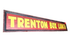 Antique Trade Sign Double Sided Hand Painted Wood ca. 1930 Trenton NJ - 10ft picture