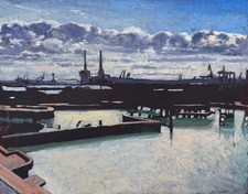 Jean-Baptiste SÉCHERET - Original signed work. Le Havre. Oil on cardboard. picture
