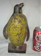 XXX RARE ANTIQUE CAST IRON TAYLOR COOK ICE PENGUIN STATUE WEIGHT DOORSTOP HUBLEY picture